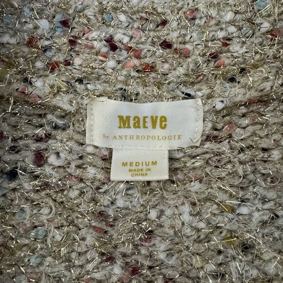 Maeve Anthropologie Wool Chunky Knit Cardigan Womens Twinkle Crop Sweater Medium - Picture 8 of 14